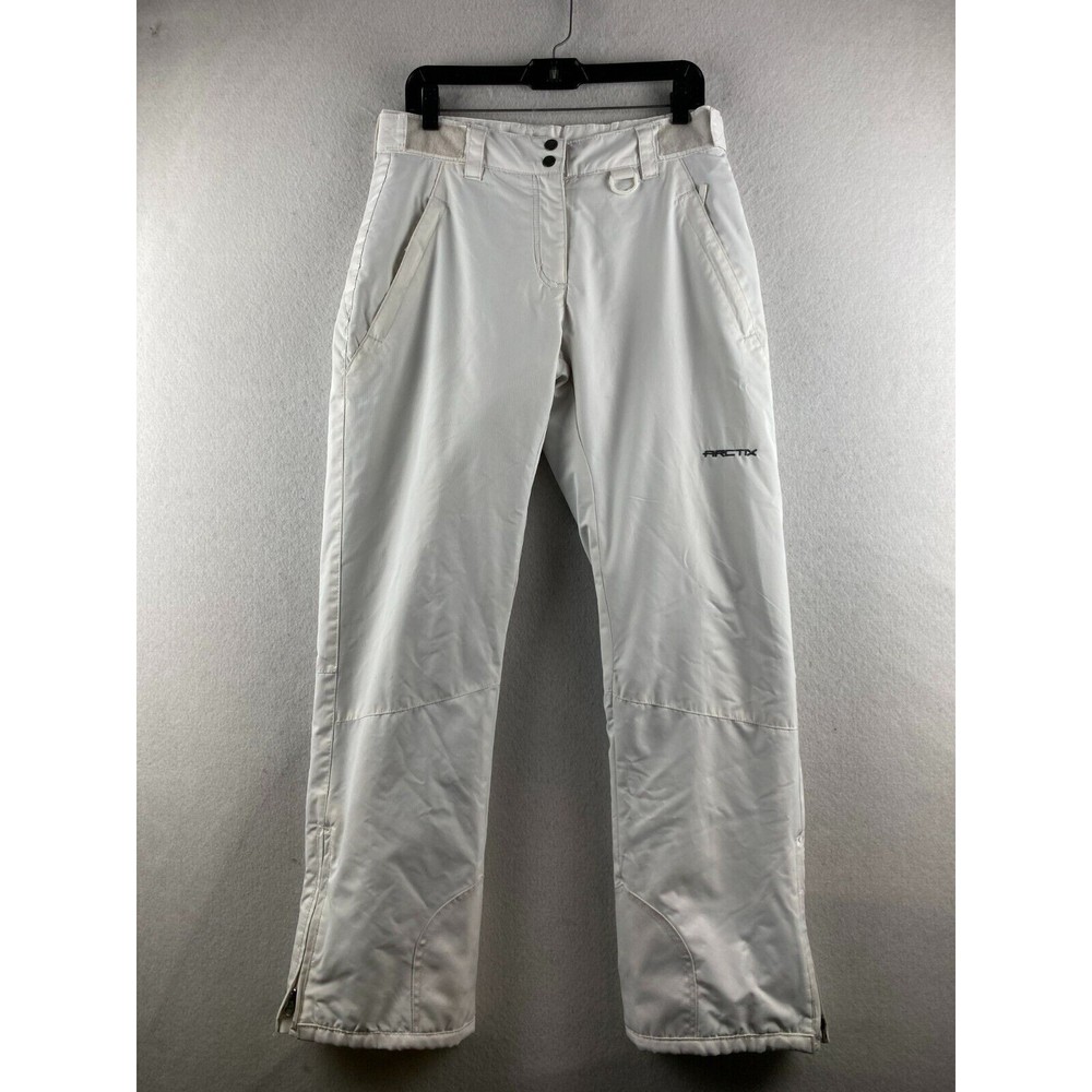 Arctix Snow Pants Womens S Small White Adjustable Waist Zip Ankle Lined Skiing